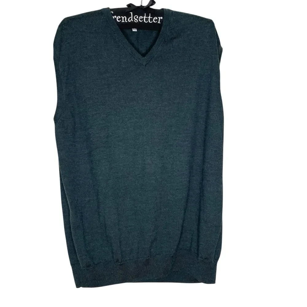 Peter Millar Crown Sweater Vest V Neck Merino Wool Golf Preppy Grandpa Green XL